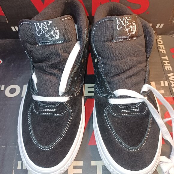 Vans Men's 11.5 Skate Half Cab Classic Black/White Canvas Suede VN0A5FCDY28 - Picture 7 of 12